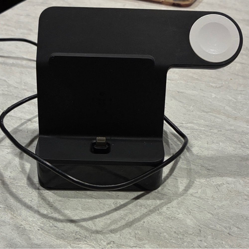 Black Charging Dock with White Pad